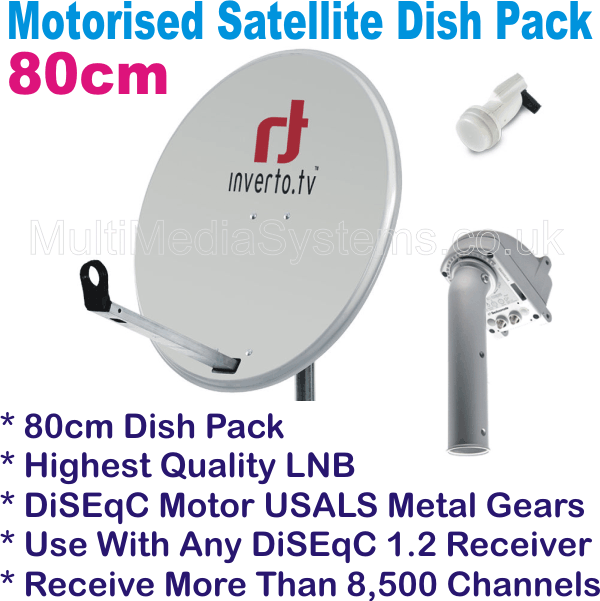 80cm Motorised Dish Pack Including Dish Motor And LNB