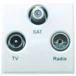 TRIAX 304262-WH Grid Triplex UHF/FM DAB/IF  White Snap in Module 