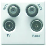 TRIAX 304264-WH Grid UHF/FM DAB/SAT1/SAT2  White Snap in Module