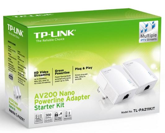 TP-Link PA211 Homeplug Adaptor Kit 200Mbps Starter Kit